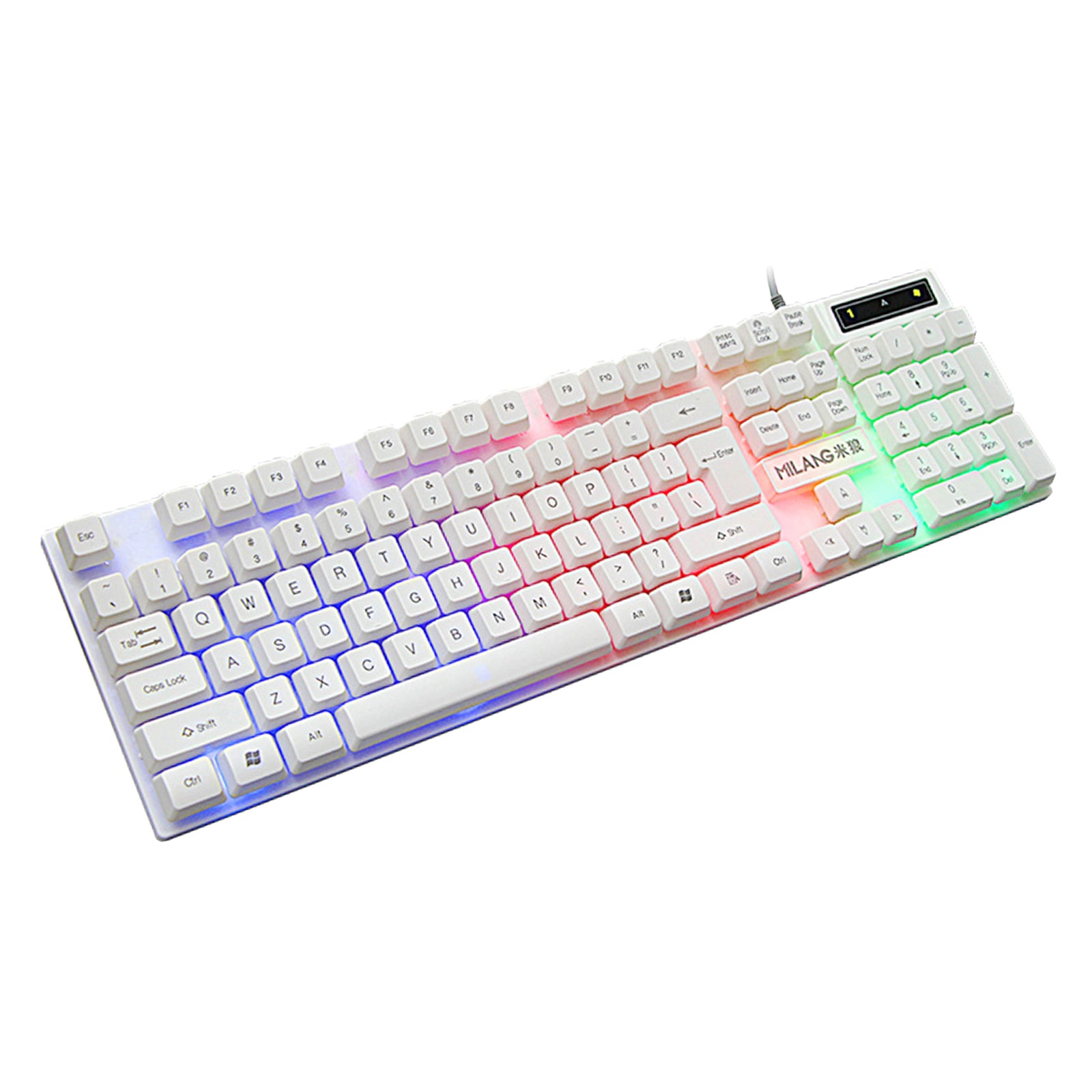 RGB Backlit Mechanical Gaming Keyboard 104 Keys USB  White Keyboard