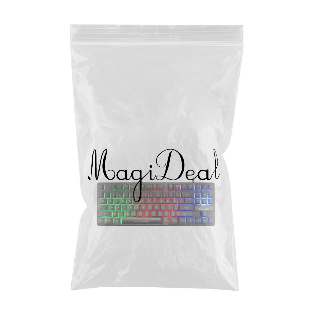 K16 87-Key USB Wired Gaming Keyboard Rainbow Backlight Keypads For PC Laptop