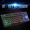 K16 87-Key USB Wired Gaming Keyboard Rainbow Backlight Keypads For PC Laptop