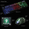 T6 Rainbow LED USB Wired Gaming Keyboard & Mouse Pad Set for PC Laptop Black