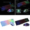 T6 Rainbow LED USB Wired Gaming Keyboard & Mouse Pad Set for PC Laptop Black