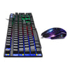 T6 Rainbow LED USB Wired Gaming Keyboard & Mouse Pad Set for PC Laptop Black