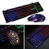 T6 Rainbow LED USB Wired Gaming Keyboard & Mouse Pad Set for PC Laptop Black