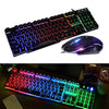 T6 Rainbow LED USB Wired Gaming Keyboard & Mouse Pad Set for PC Laptop Black