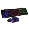 T6 Rainbow LED USB Wired Gaming Keyboard & Mouse Pad Set for PC Laptop Black