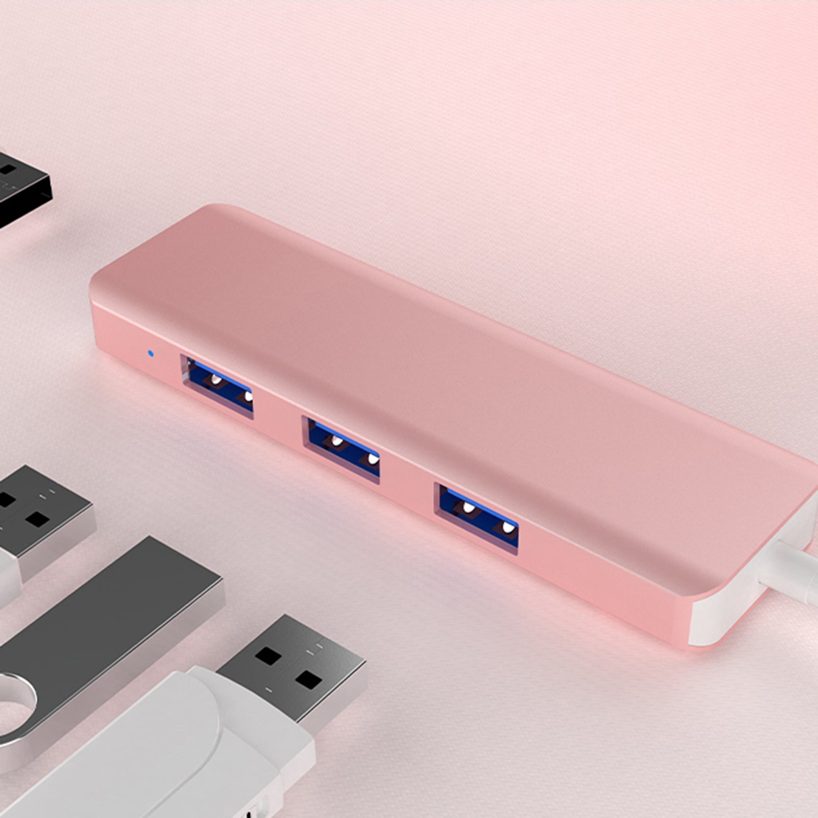 USB C HUB USB 3.0 Hub 4K HDMI Adapter 100W USB-C PD Charger AT101HP Pink