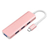 USB C HUB USB 3.0 Hub 4K HDMI Adapter 100W USB-C PD Charger AT101P Pink