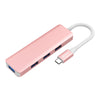 USB C HUB USB 3.0 Hub 4K HDMI Adapter 100W USB-C PD Charger AT101P Pink