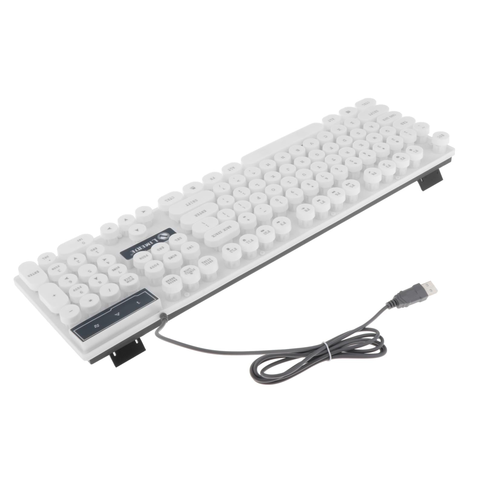 Wired Gaming Keyboard RGB Backlit Multimedia Keys punk   white 2