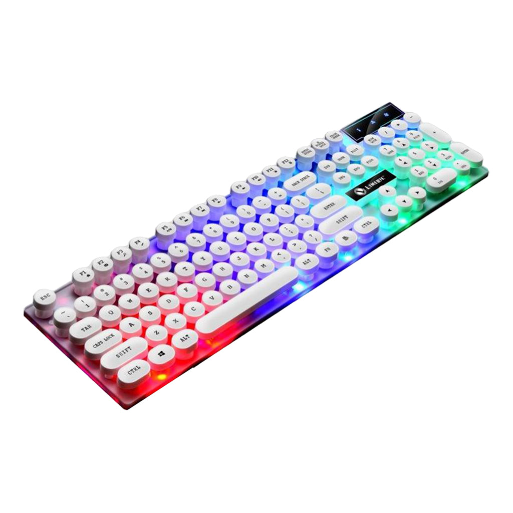 Wired Gaming Keyboard RGB Backlit Multimedia Keys punk   white 2