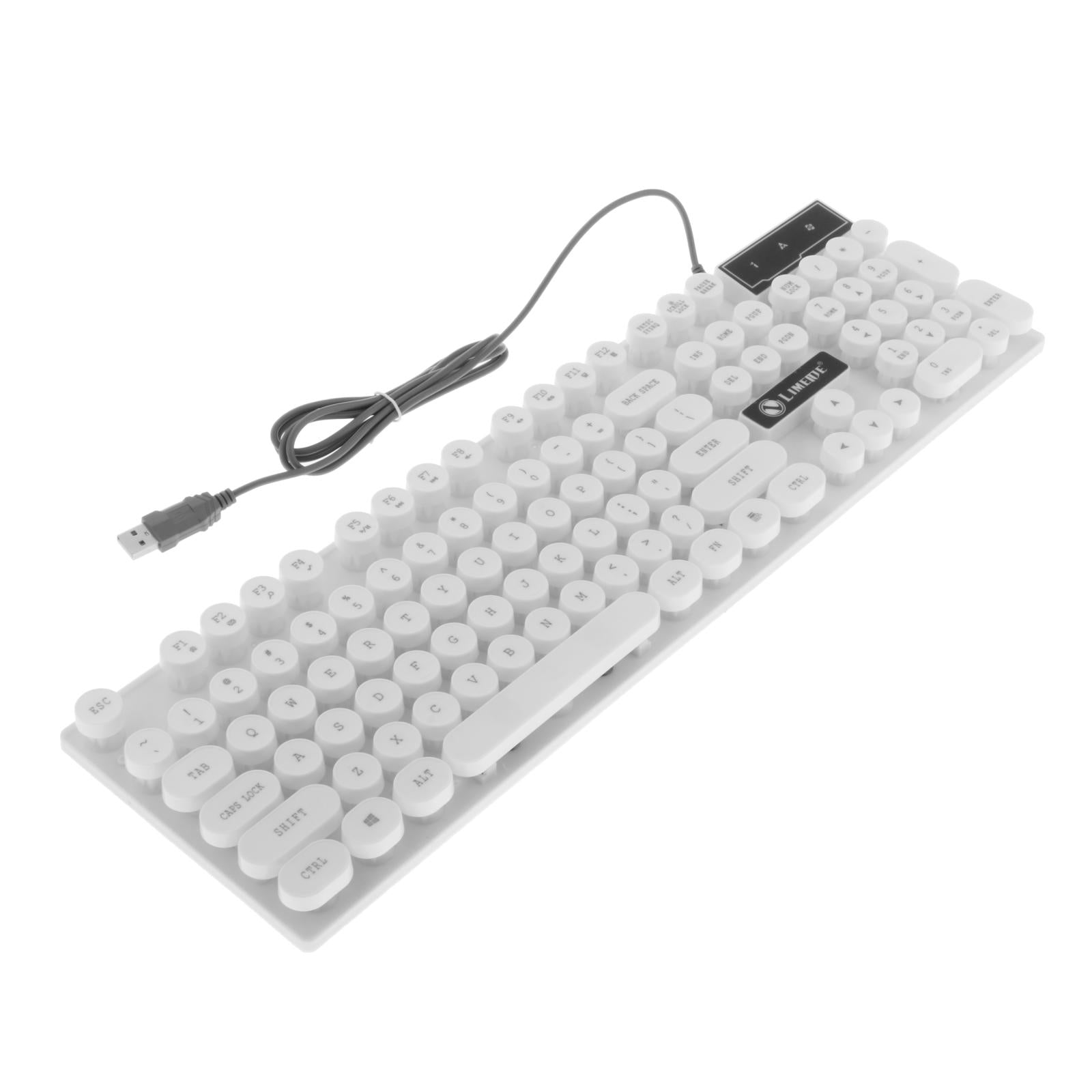 Wired Gaming Keyboard RGB Backlit Multimedia Keys punk   white 2