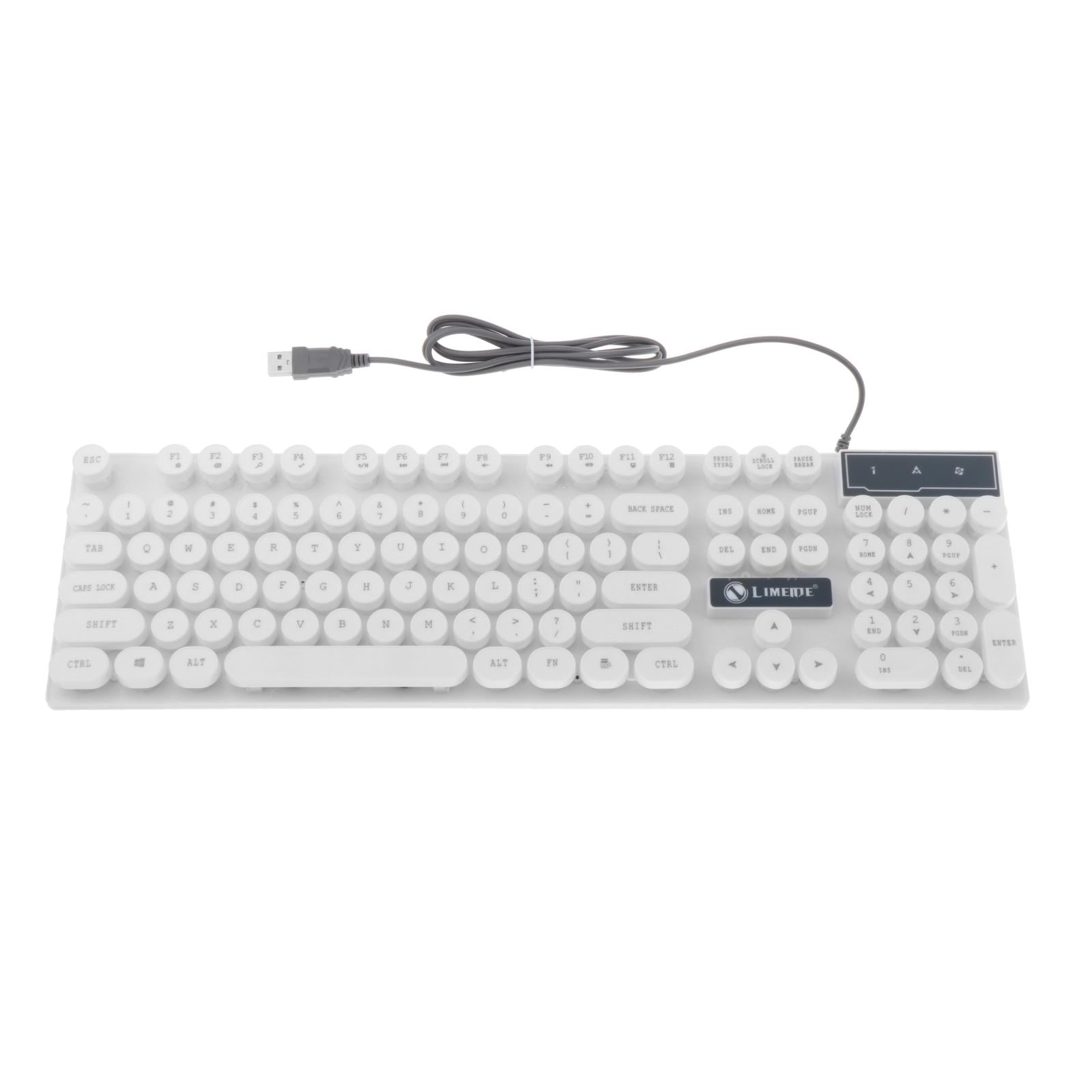 Wired Gaming Keyboard RGB Backlit Multimedia Keys punk   white 2