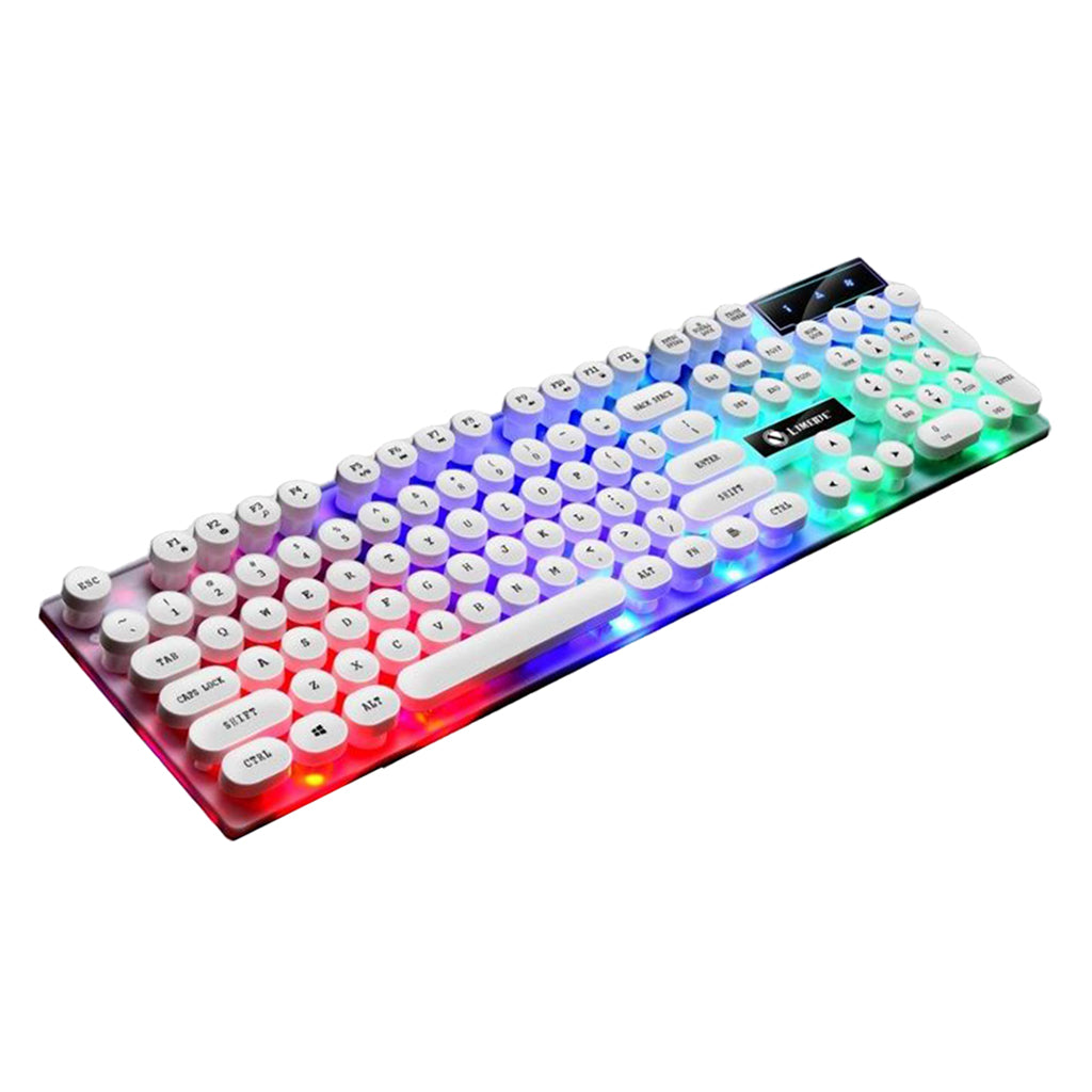 Wired Gaming Keyboard RGB Backlit Multimedia Keys punk   white 2