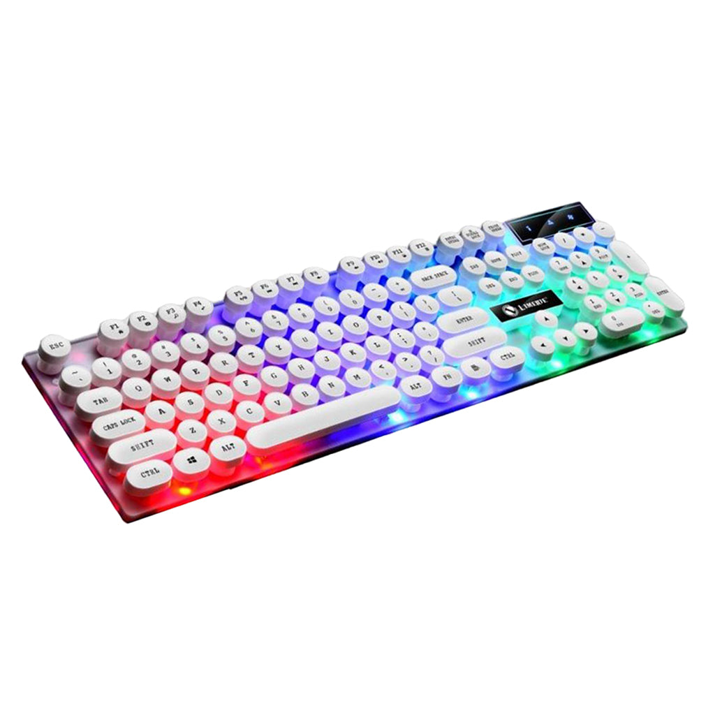 Wired Gaming Keyboard RGB Backlit Multimedia Keys punk   white 2