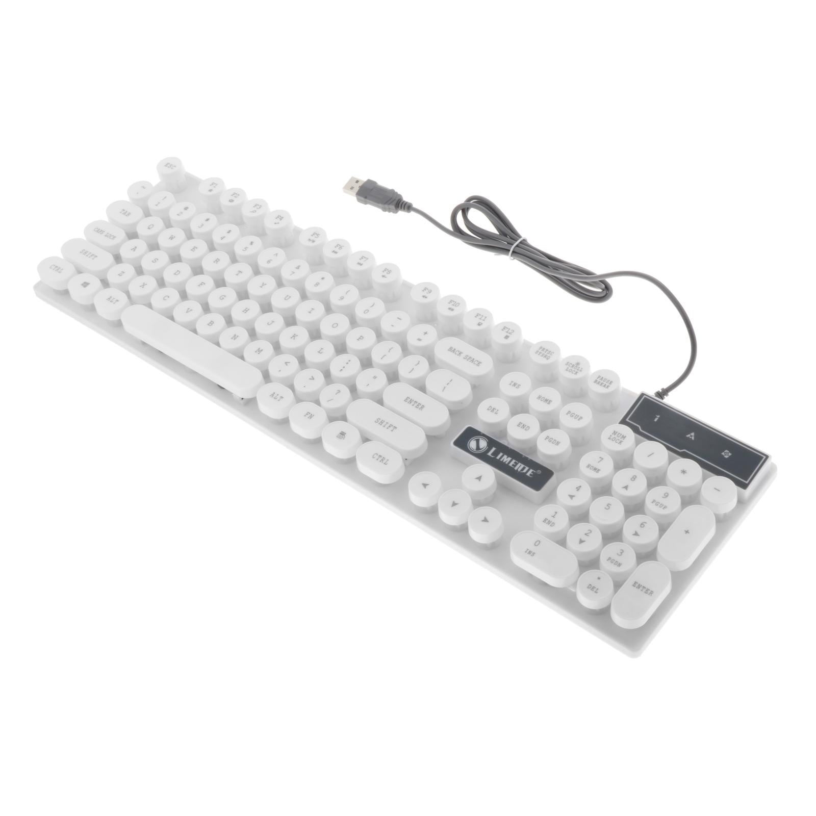 Wired Gaming Keyboard RGB Backlit Multimedia Keys punk   white 2