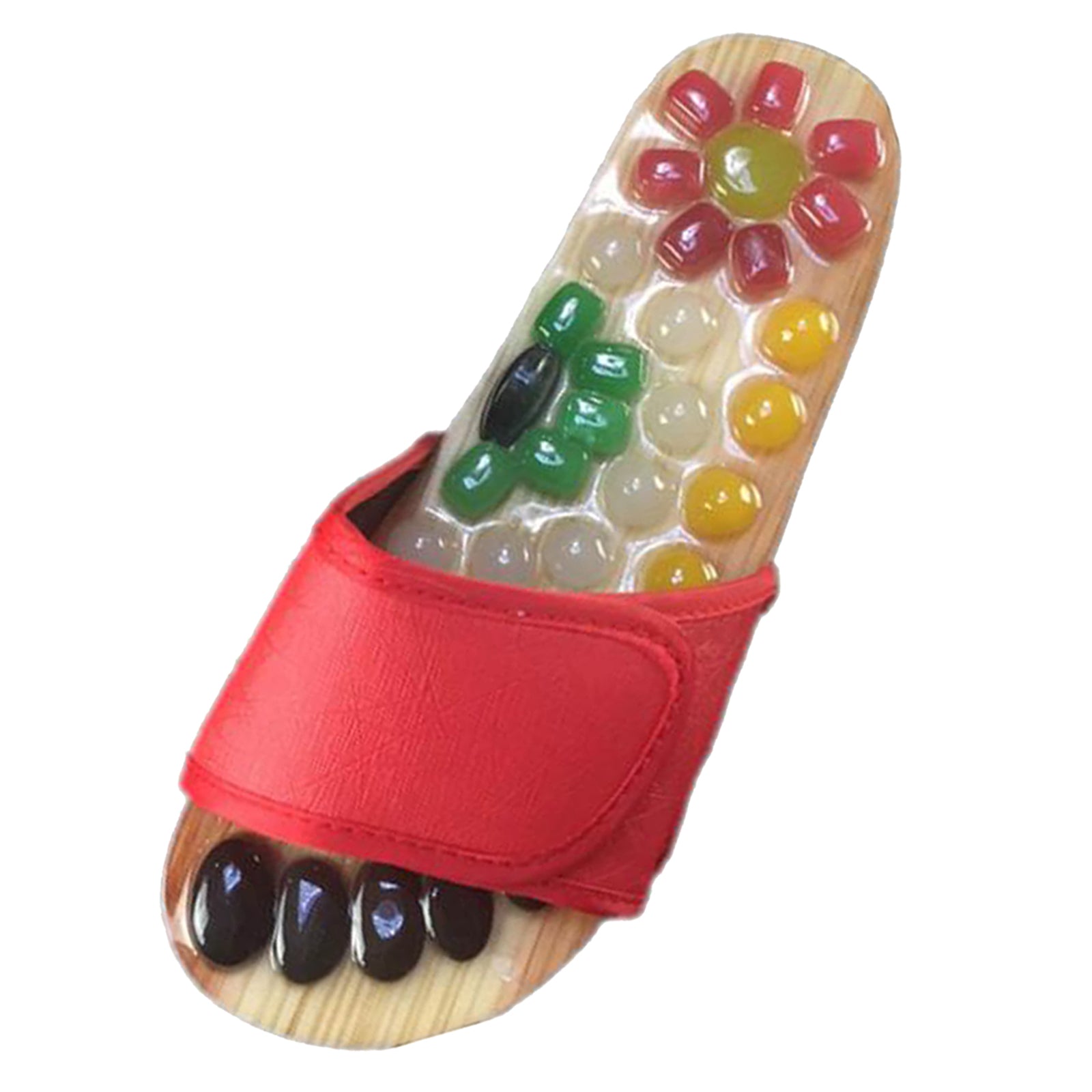 1 Pair Foot Massage Slipper Acupressure Foot Acupuncture Shoes Red 43-44