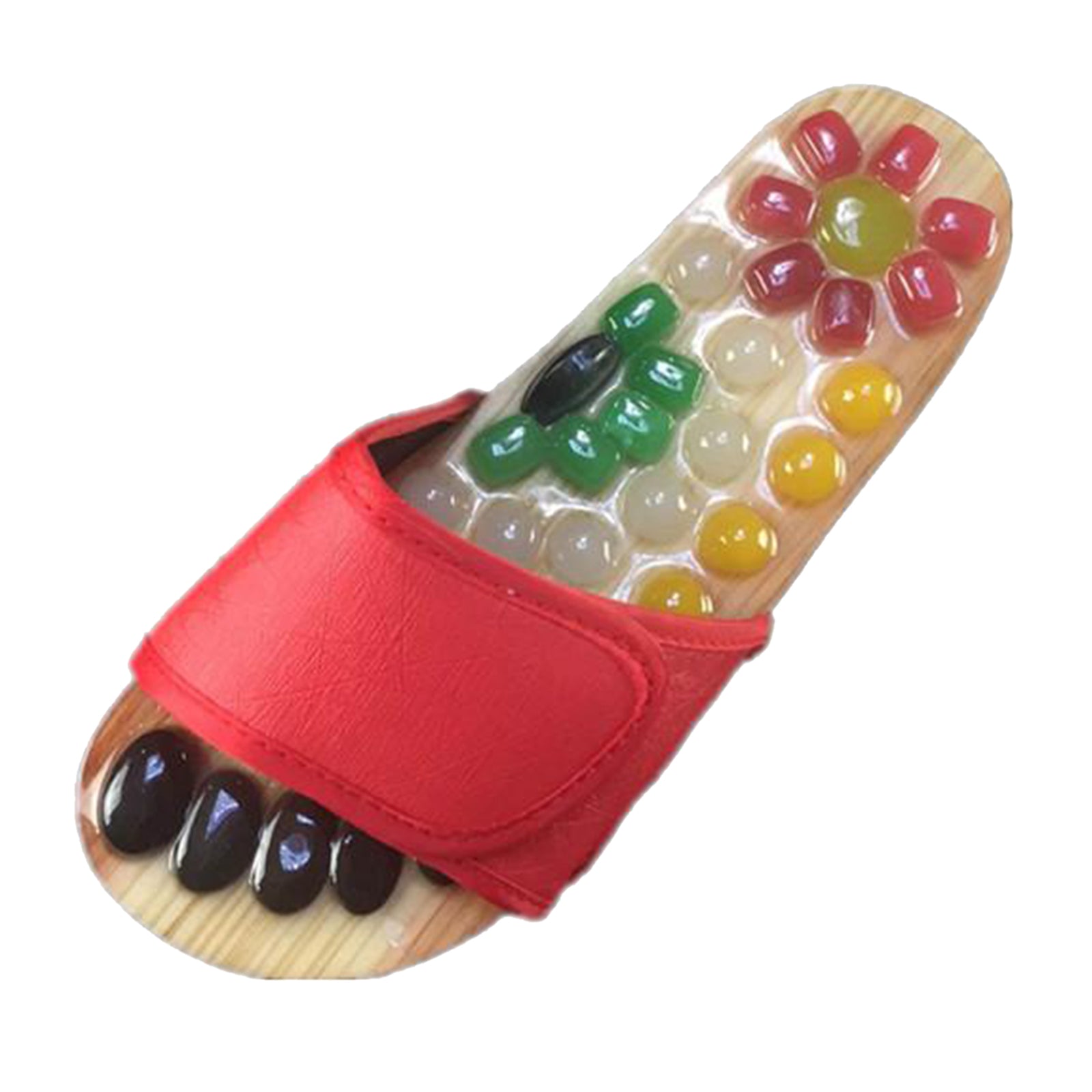 1 Pair Foot Massage Slipper Acupressure Foot Acupuncture Shoes Red 43-44