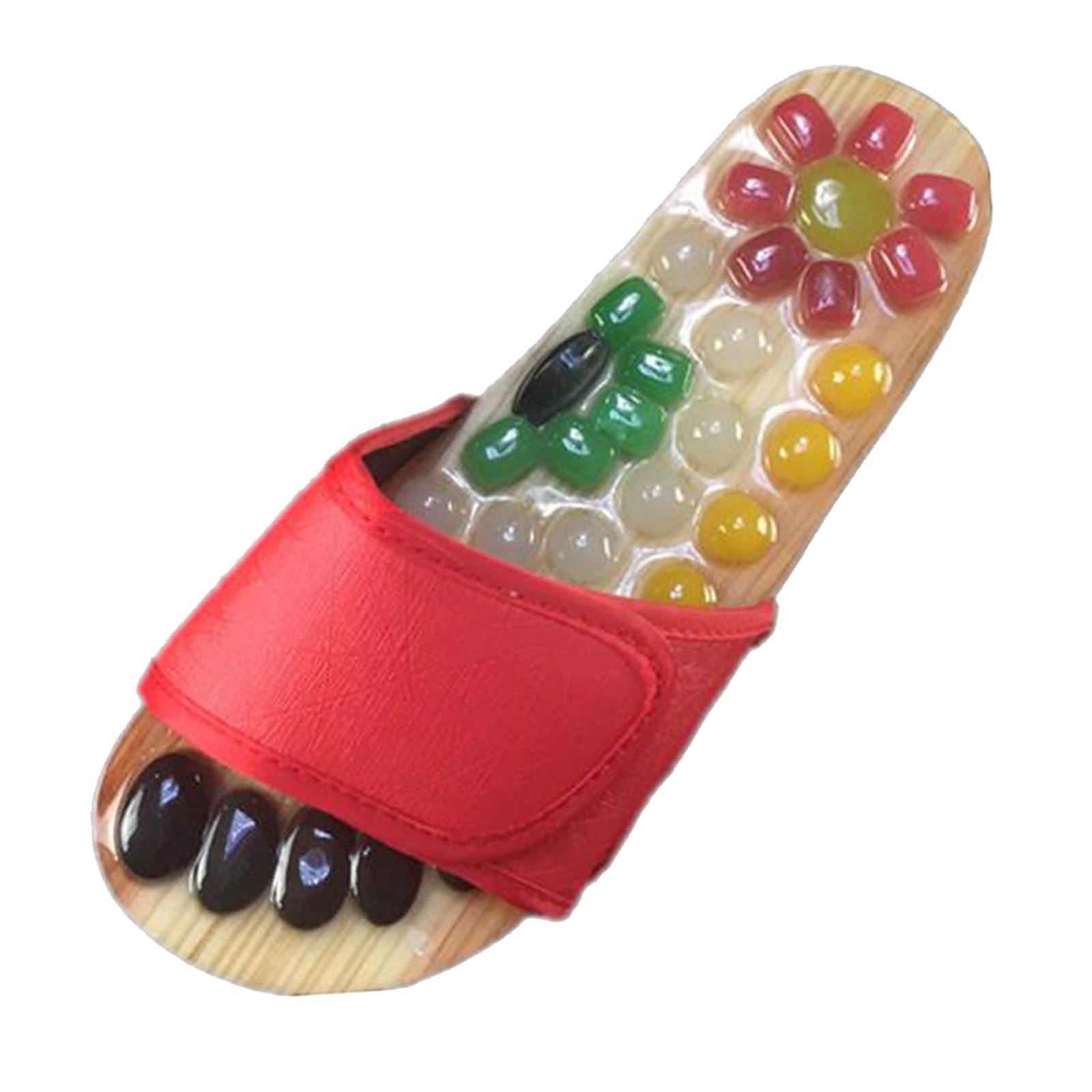 1 Pair Foot Massage Slipper Acupressure Foot Acupuncture Shoes Red 43-44