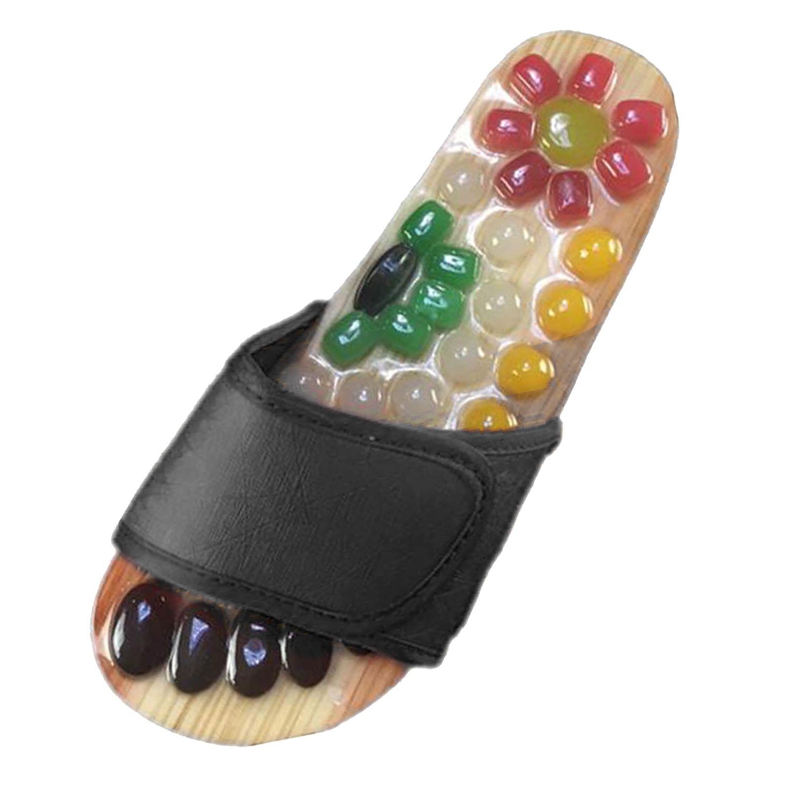 1 Pair Foot Massage Slipper Acupressure Foot Acupuncture Shoes Black 37-38