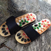 1 Pair Foot Massage Slipper Acupressure Foot Acupuncture Shoes Black 37-38