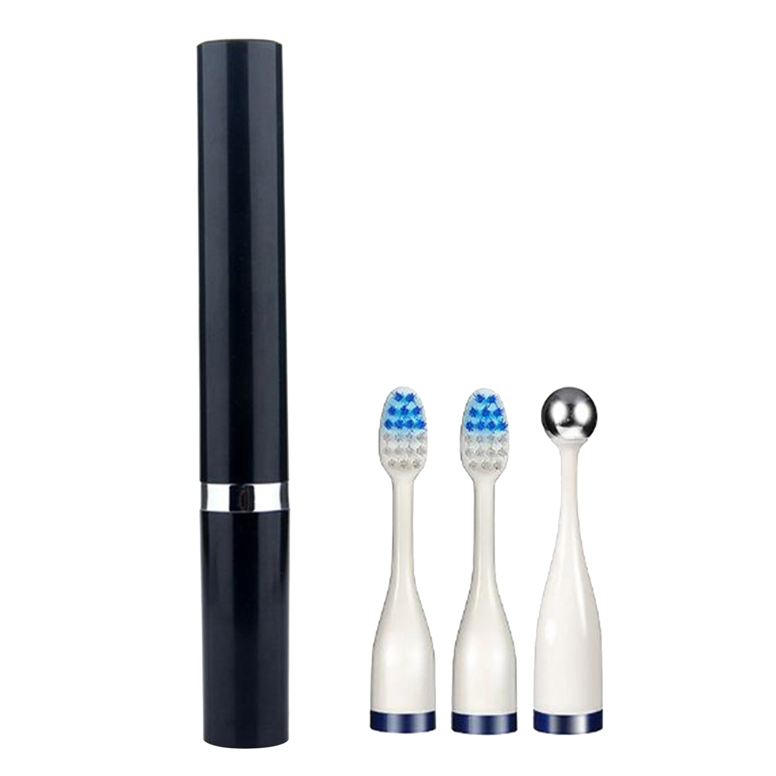 Powerful Sonic Toothbrush Removes More Plaque Waterproof + 3 Heads Black