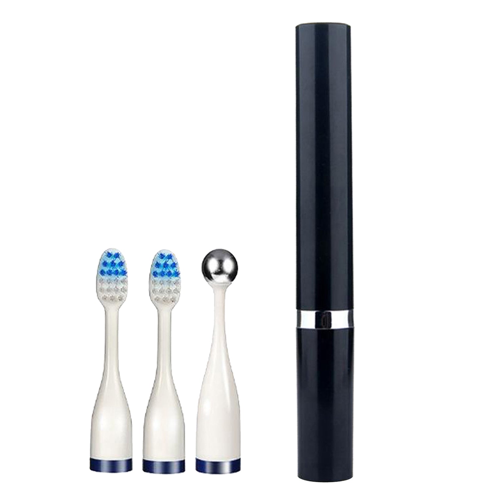 Powerful Sonic Toothbrush Removes More Plaque Waterproof + 3 Heads Black