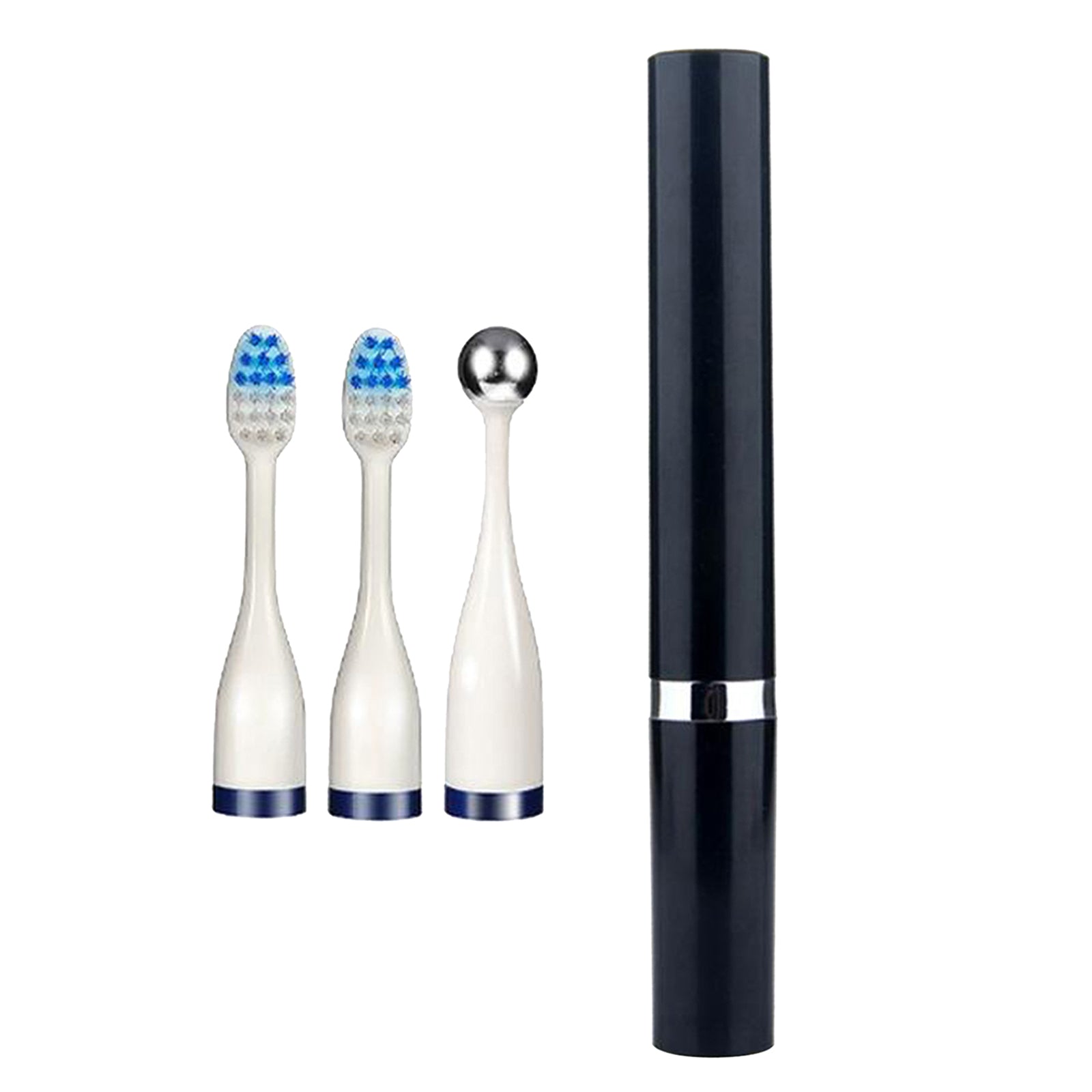 Powerful Sonic Toothbrush Removes More Plaque Waterproof + 3 Heads Black