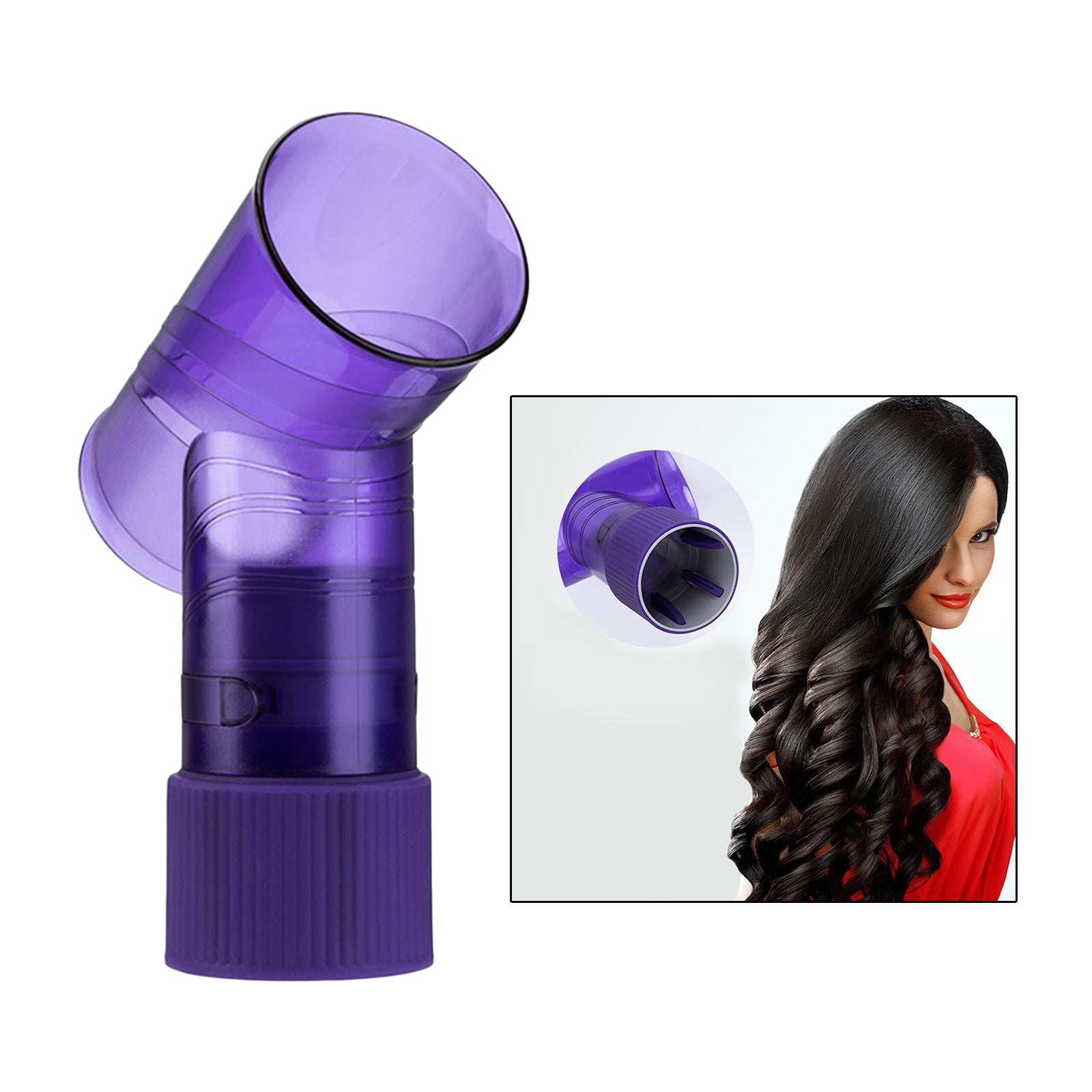 Hair Blow Dryer Wind Curl Diffuser Salon Hair Roller Drying Cap Purple