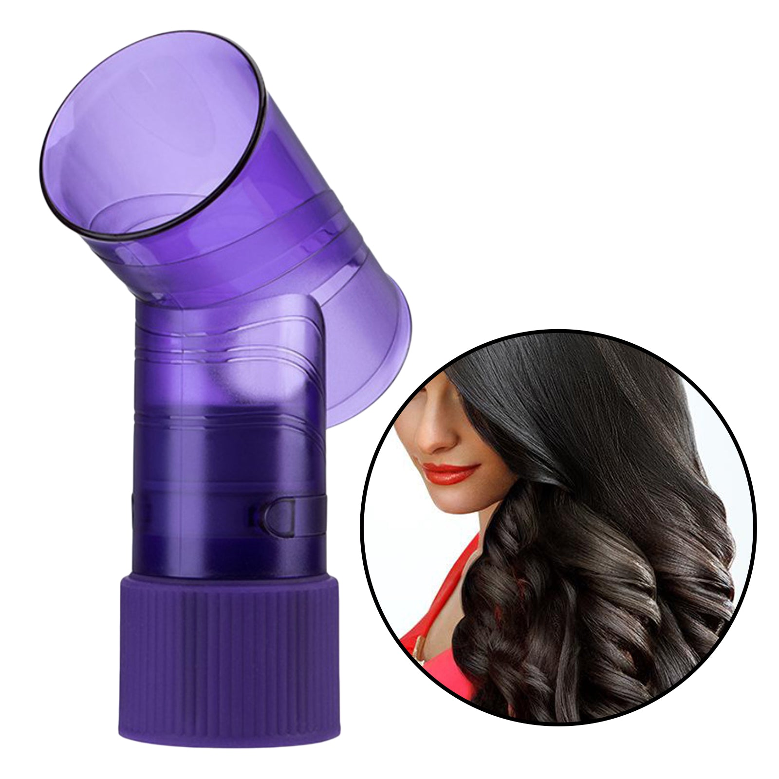 Hair Blow Dryer Wind Curl Diffuser Salon Hair Roller Drying Cap Purple