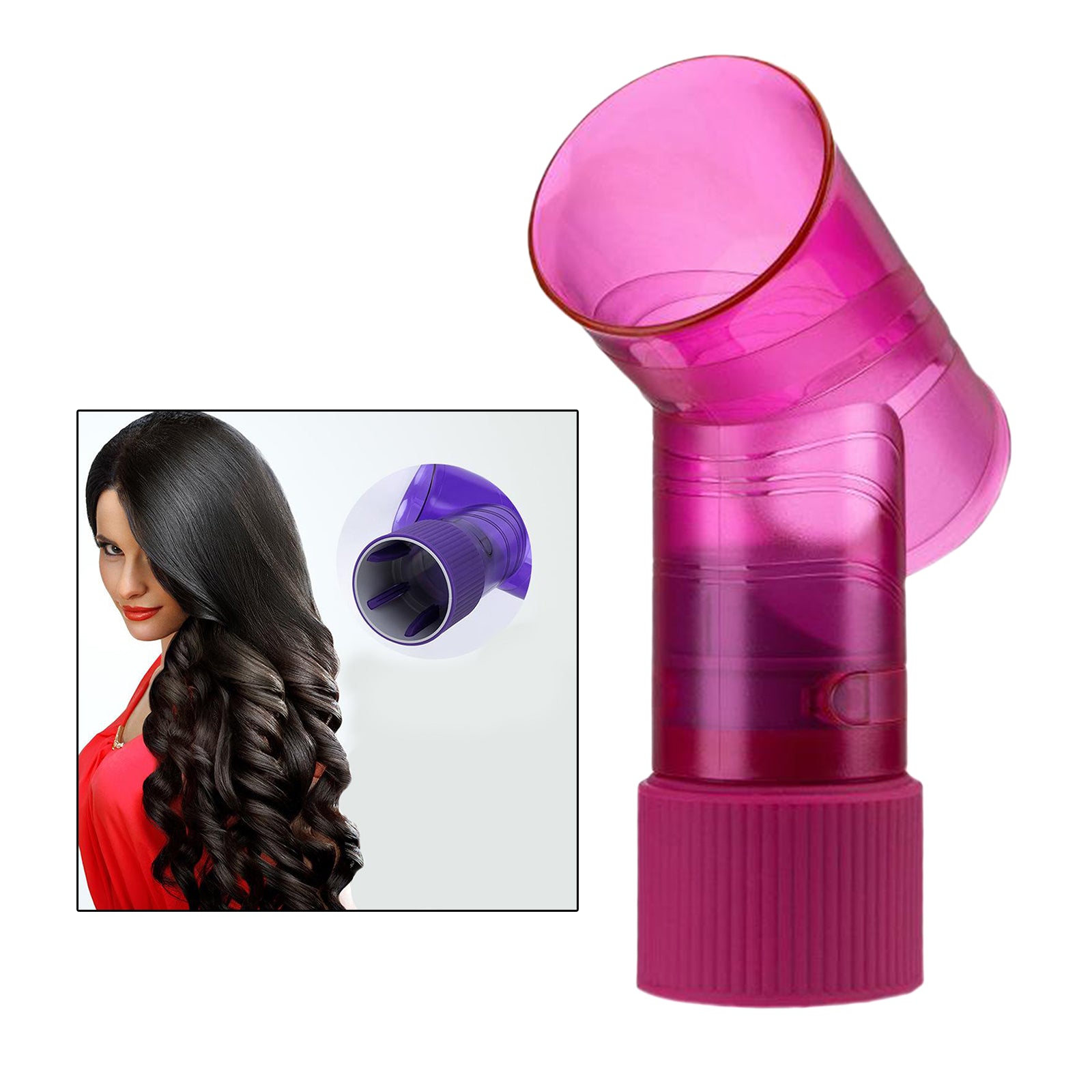 Hair Blow Dryer Wind Curl Diffuser Salon Hair Roller Drying Cap Pink