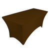 Fitted Polyester Tablecloth Rectangular Stretch Table Cover Dark Coffee