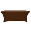 Fitted Polyester Tablecloth Rectangular Stretch Table Cover Dark Coffee