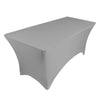 Fitted Polyester Tablecloth Rectangular Stretch Table Cover Silver