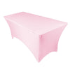 Fitted Polyester Tablecloth Rectangular Stretch Table Cover Pink