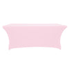 Fitted Polyester Tablecloth Rectangular Stretch Table Cover Pink