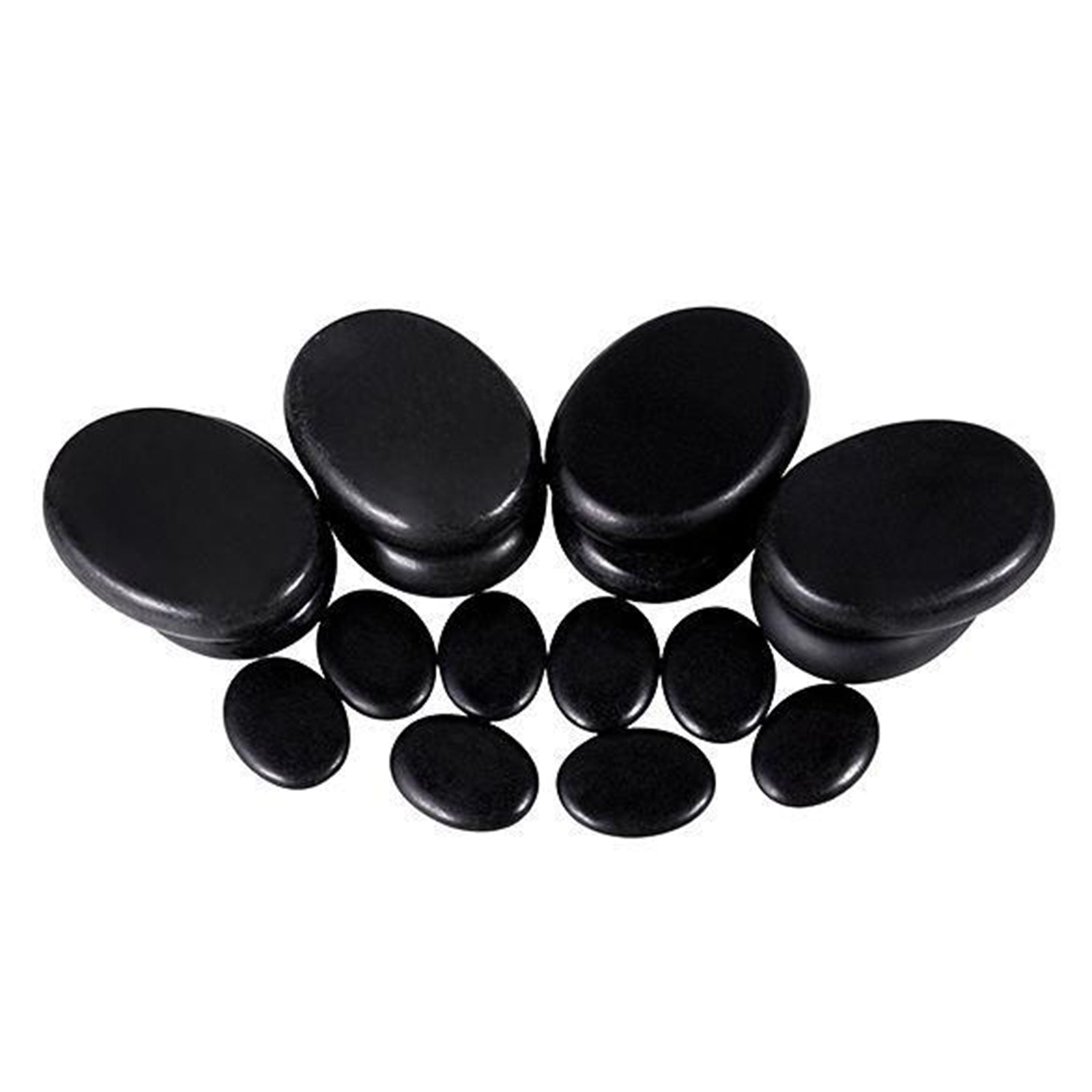 6 Pcs Hot Massage Stone Set Natural Basalt Warmer Rock Kit  6 x 6cm