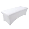 Fitted Polyester Tablecloth Rectangular Stretch Table Cover White