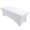 Fitted Polyester Tablecloth Rectangular Stretch Table Cover White