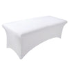 Fitted Polyester Tablecloth Rectangular Stretch Table Cover White