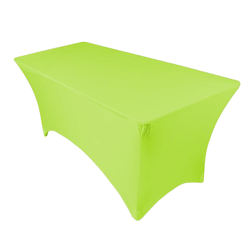 Fitted Polyester Tablecloth Rectangular Stretch Table Cover Green