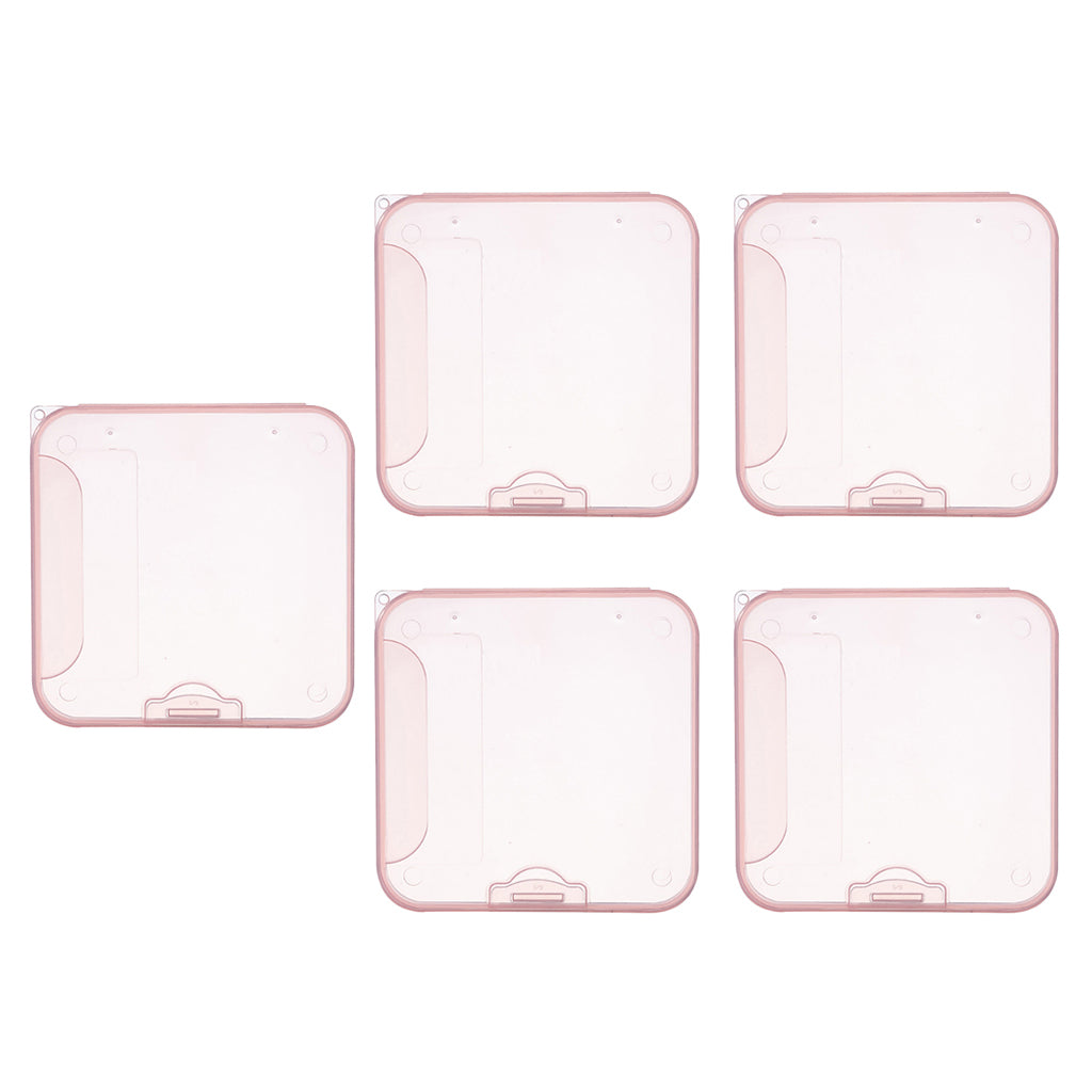 5x Face Mouth Cover Box Reusable Portable Mouth Cover Storage Bag Pink