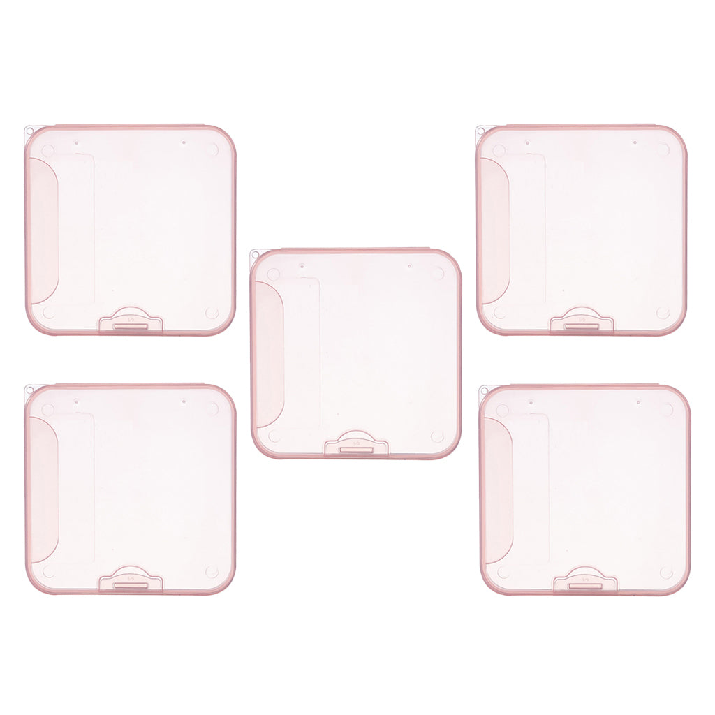 5x Face Mouth Cover Box Reusable Portable Mouth Cover Storage Bag Pink