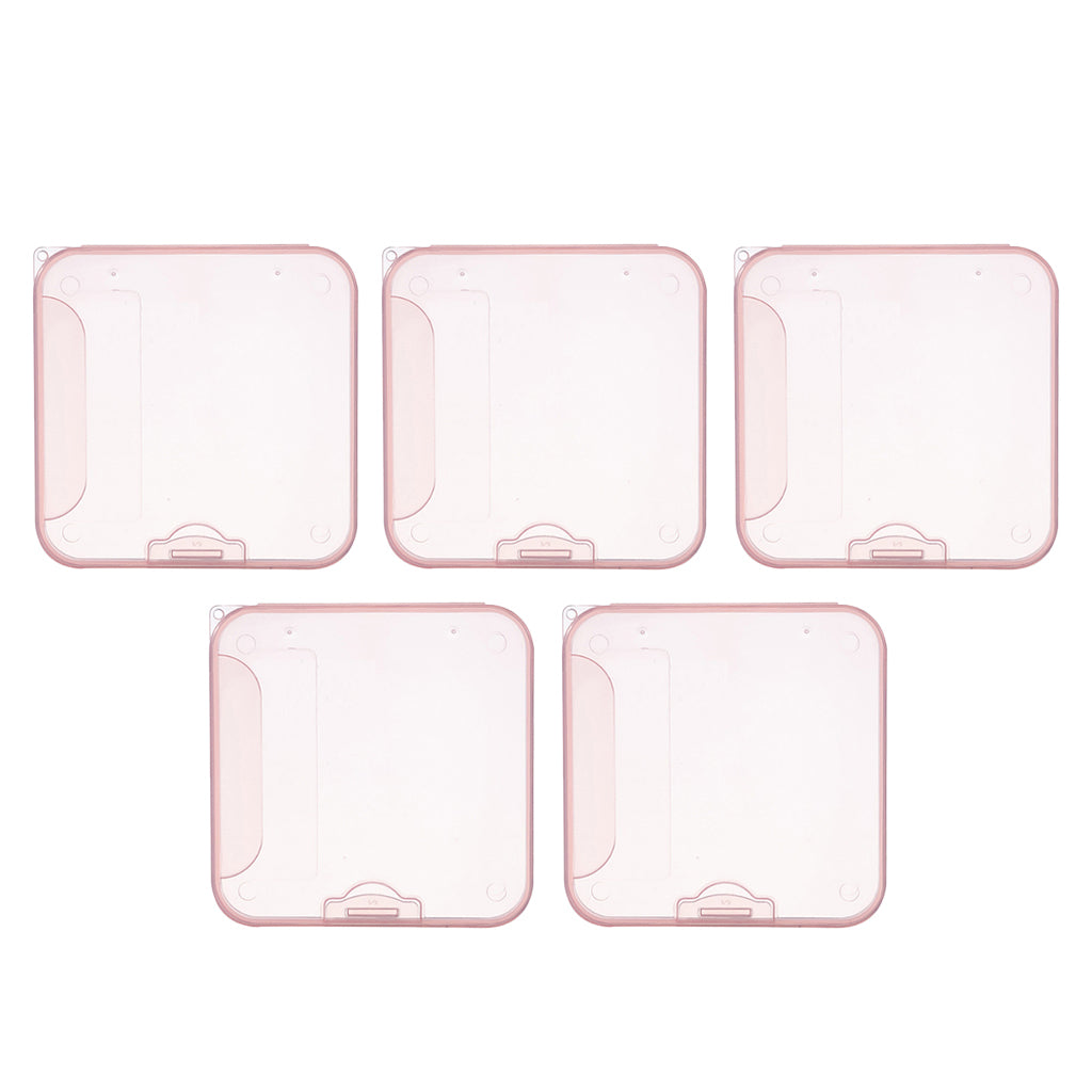 5x Face Mouth Cover Box Reusable Portable Mouth Cover Storage Bag Pink