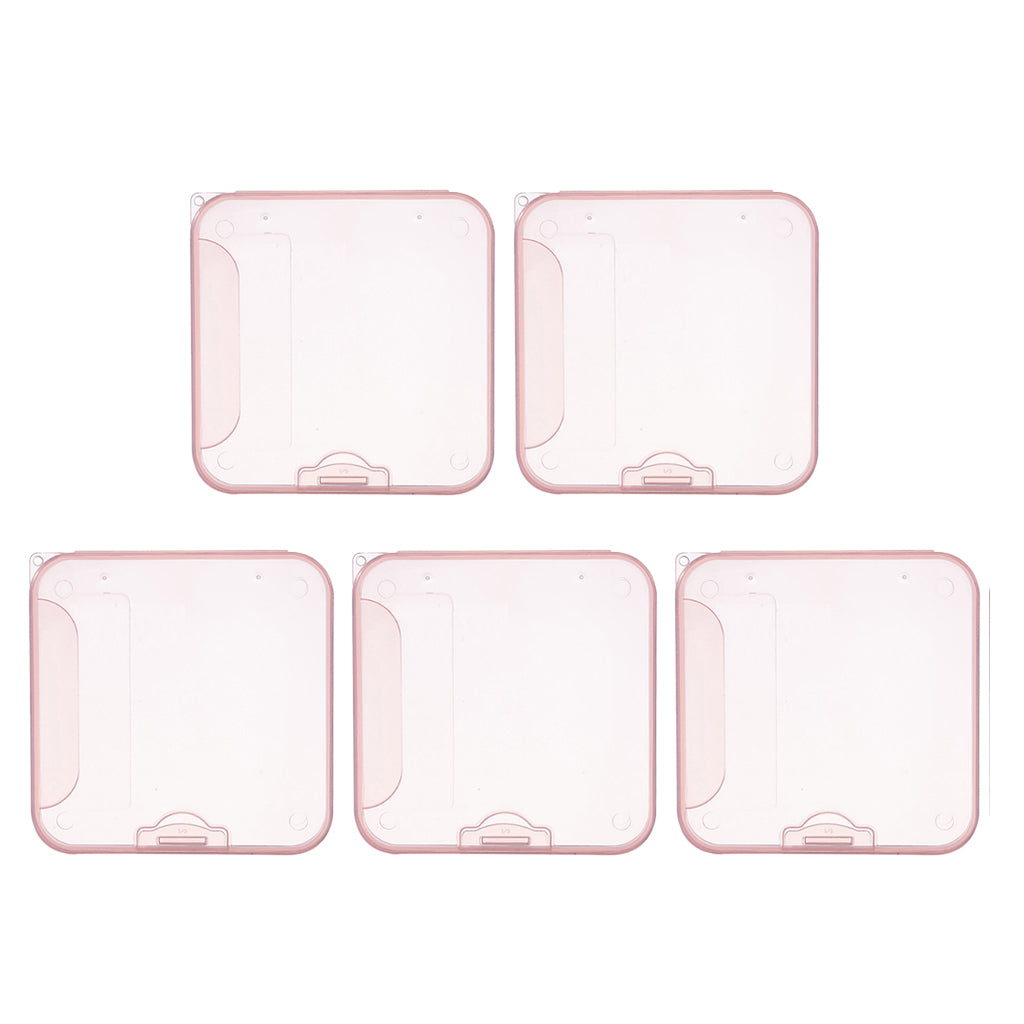 5x Face Mouth Cover Box Reusable Portable Mouth Cover Storage Bag Pink