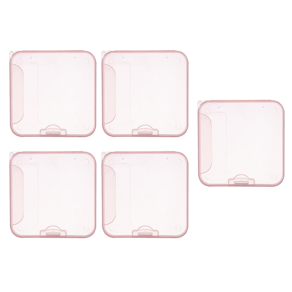 5x Face Mouth Cover Box Reusable Portable Mouth Cover Storage Bag Pink