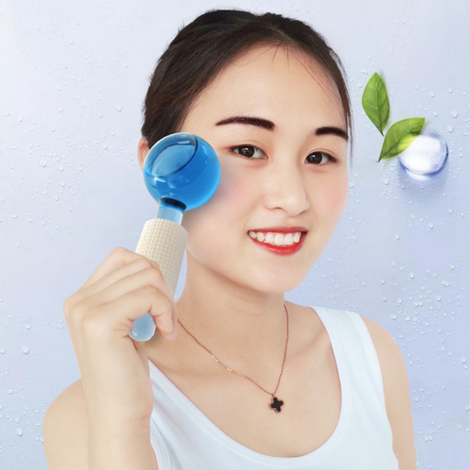 2Pcs Beauty Cold Skin Facial Massager Ice Ball Face Roller Christmas