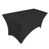 Fitted Polyester Tablecloth Rectangular Stretch Table Cover Black