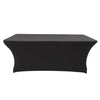 Fitted Polyester Tablecloth Rectangular Stretch Table Cover Black