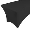 Fitted Polyester Tablecloth Rectangular Stretch Table Cover Black