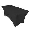 Fitted Polyester Tablecloth Rectangular Stretch Table Cover Black